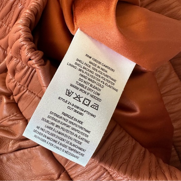 JOIE Caramel Faux Leather Jogger Style Pants - Picture 8 of 9